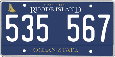 RI license plate 535567