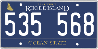 RI license plate 535568