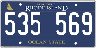 RI license plate 535569