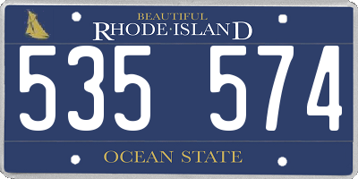 RI license plate 535574
