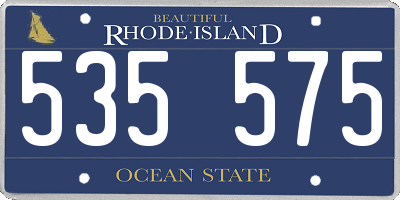 RI license plate 535575