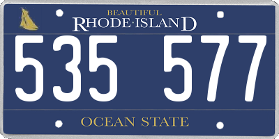 RI license plate 535577