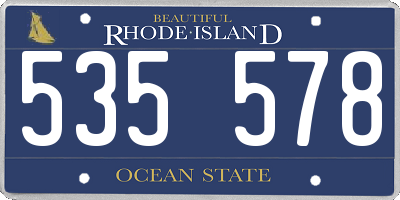 RI license plate 535578