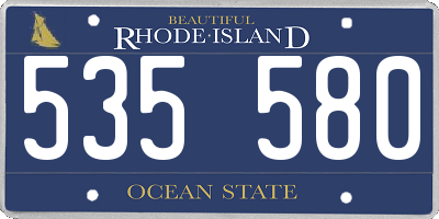 RI license plate 535580