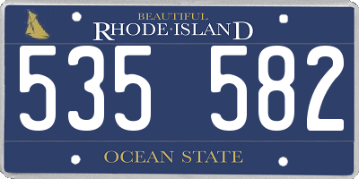 RI license plate 535582