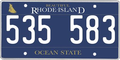 RI license plate 535583