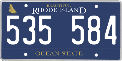 RI license plate 535584