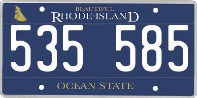 RI license plate 535585