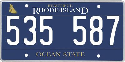 RI license plate 535587