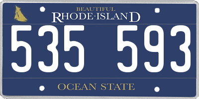 RI license plate 535593