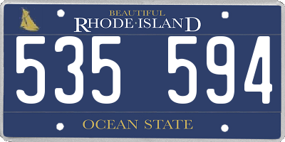 RI license plate 535594