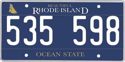 RI license plate 535598