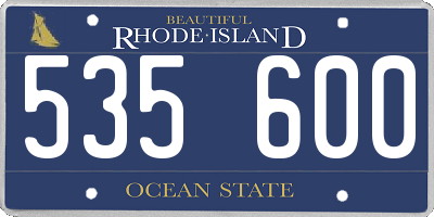 RI license plate 535600