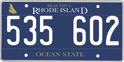 RI license plate 535602