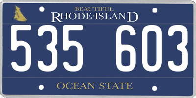 RI license plate 535603