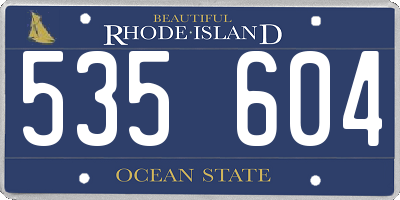 RI license plate 535604