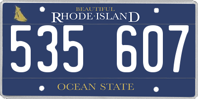 RI license plate 535607