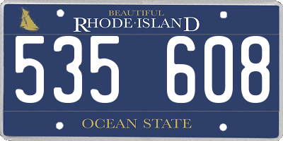 RI license plate 535608