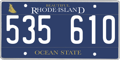 RI license plate 535610