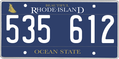 RI license plate 535612