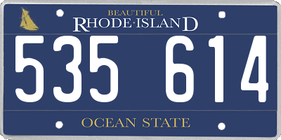 RI license plate 535614