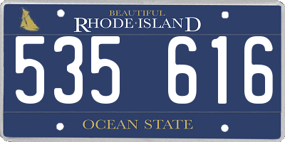 RI license plate 535616