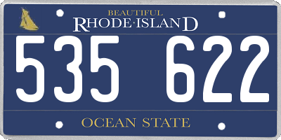 RI license plate 535622