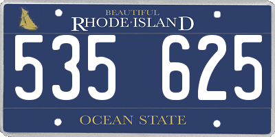 RI license plate 535625