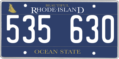 RI license plate 535630