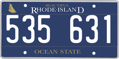 RI license plate 535631
