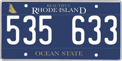 RI license plate 535633