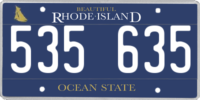 RI license plate 535635