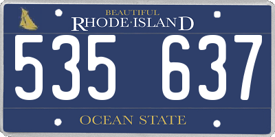 RI license plate 535637