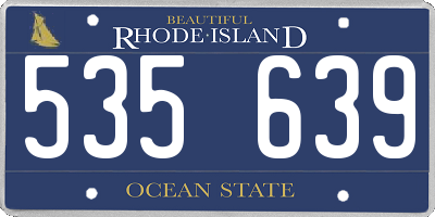 RI license plate 535639