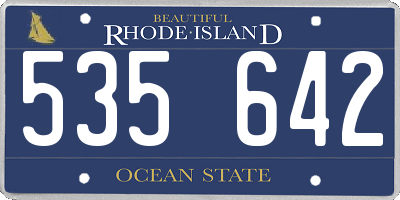 RI license plate 535642