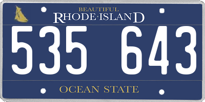 RI license plate 535643