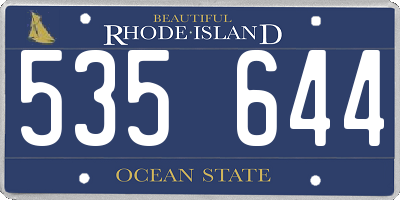 RI license plate 535644
