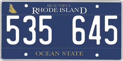 RI license plate 535645