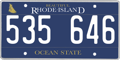 RI license plate 535646