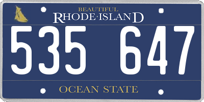 RI license plate 535647