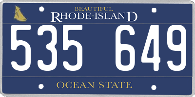 RI license plate 535649