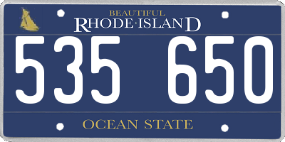 RI license plate 535650