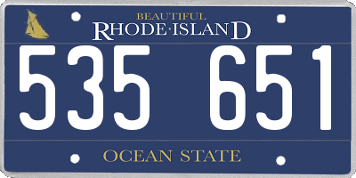 RI license plate 535651