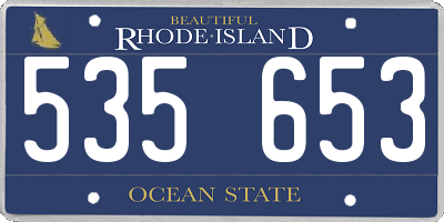 RI license plate 535653