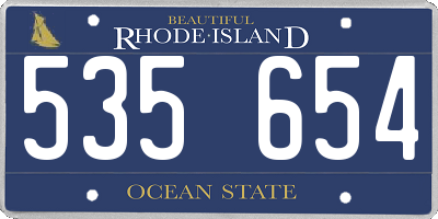 RI license plate 535654