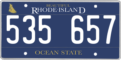 RI license plate 535657