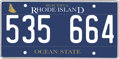 RI license plate 535664