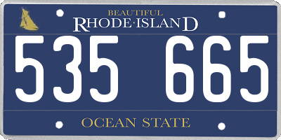 RI license plate 535665