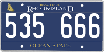 RI license plate 535666