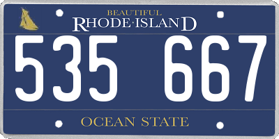 RI license plate 535667